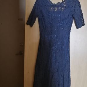 Baluoke navy lace evening dress